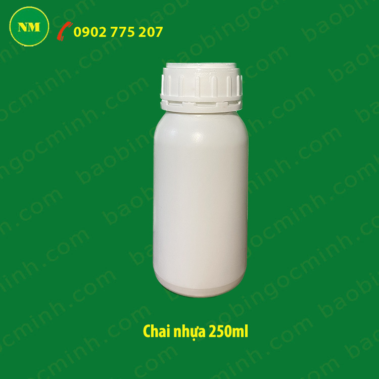 Chai nhựa HDPE 250ml nắp garanty