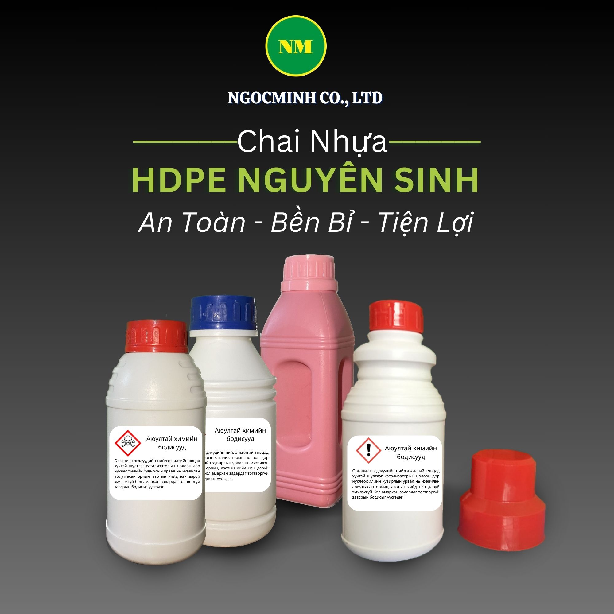 chai nhựa hdpe 500ml đựng hóa chất