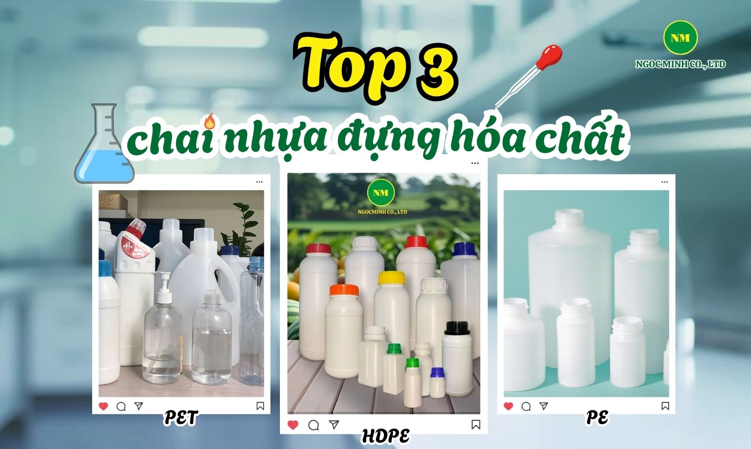 top 3 chai nhựa đựng hóa chất 